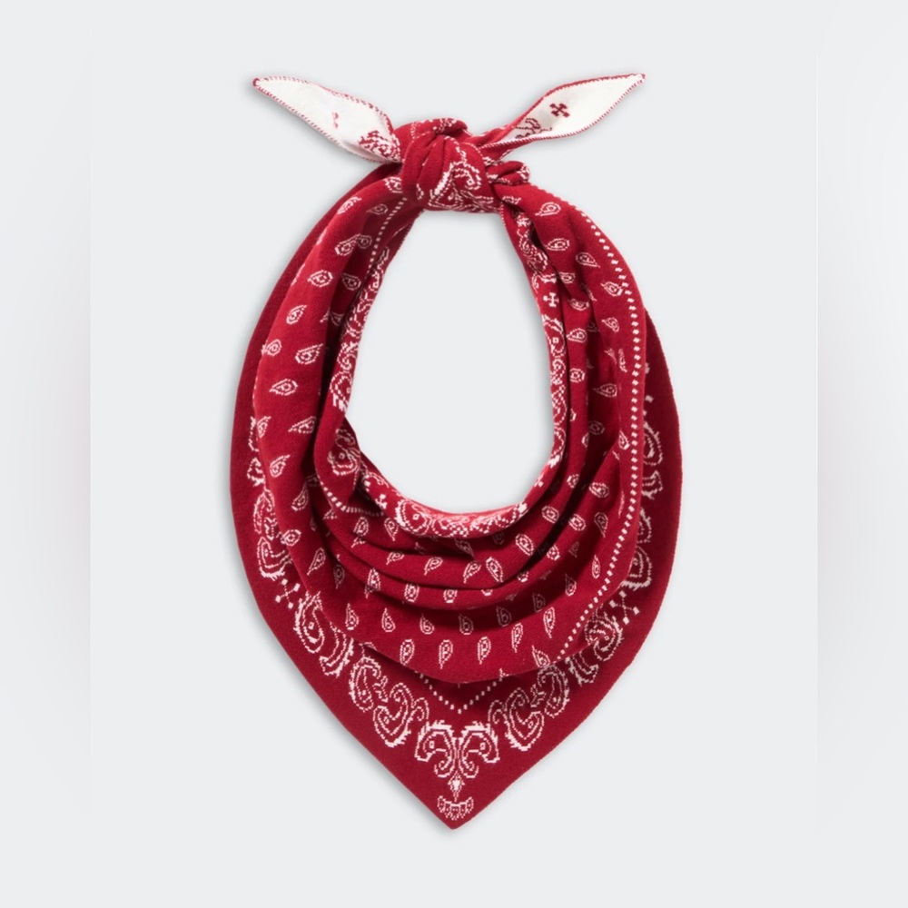NWT Guest in Residence the wild rag ruby/cream 100% cashmere
